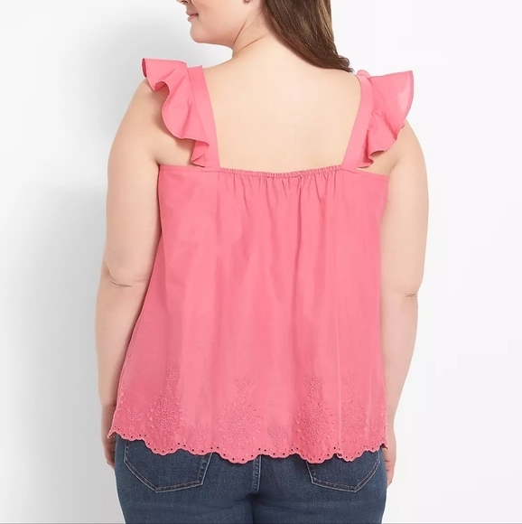 NWOT Lane Bryant Classic Square-Neck Embroidered Tank in Pink 🩷 Size 18W - Picture 2 of 8